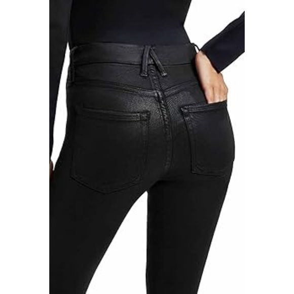 Good American Women's Size 16 Black Good Legs Coated Skinny Jean High Rise 28" - Picture 2 of 11